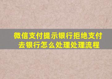 微信支付提示银行拒绝支付 去银行怎么处理处理流程